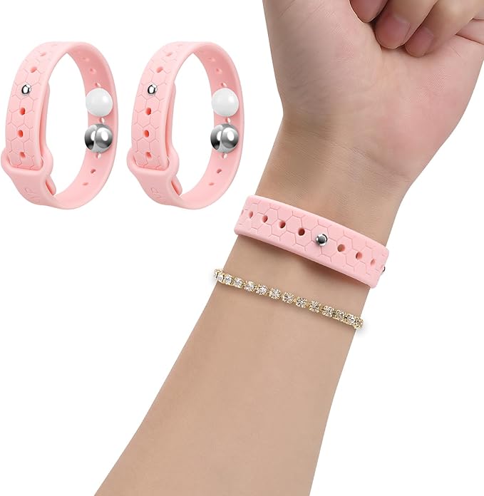 Motion Sickness Bands Sea Sickness Wristbands Anti Nausea Wristband Nausea Bands for Morning Sickness Relief Sea Bands for Motion Sickness Bracelet Cruise-(1 Pair Pink)