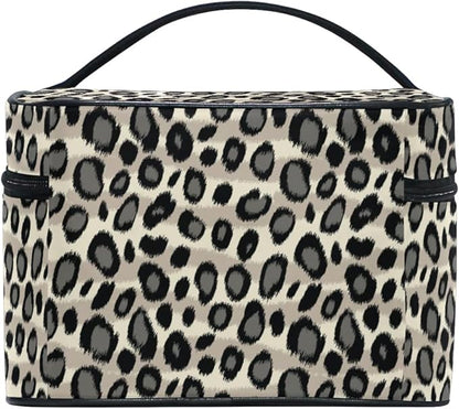 Makeup Bag, Leopard Skin Animal Print Travel Makeup Organizer Bag Cosmetic Cases Toiletry Bags for Girl Women Ladies