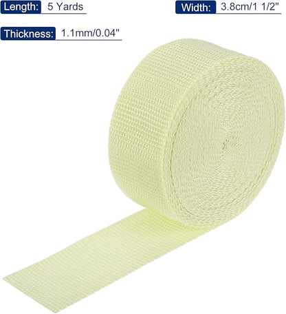 MECCANIXITY Lightweight Polypropylene Webbing Strap 1 1/2" 5 Yard Backpack Strapping Band Apricot for Outdoor Luggage Cargo Straps
