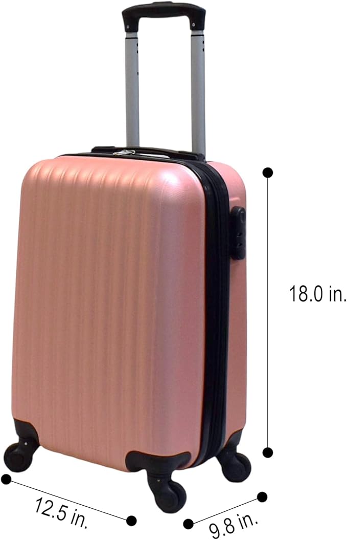 Karriage-Mate 20″ Hardside Carry-On Luggage – Lightweight & Durable Travel Suitcase with 360° Spinner Wheels, Telescopic Handle, Built in TSA Lock – Fits Cabin Size Overhead Bins (Red)