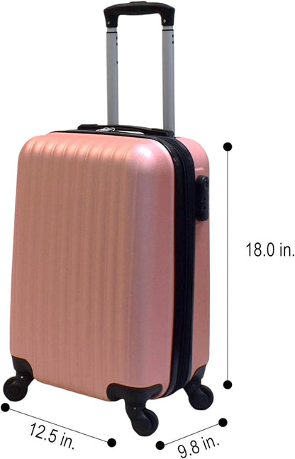 Karriage-Mate 20″ Hardside Carry-On Luggage – Lightweight & Durable Travel Suitcase with 360° Spinner Wheels, Telescopic Handle, Built in TSA Lock – Fits Cabin Size Overhead Bins (Red)