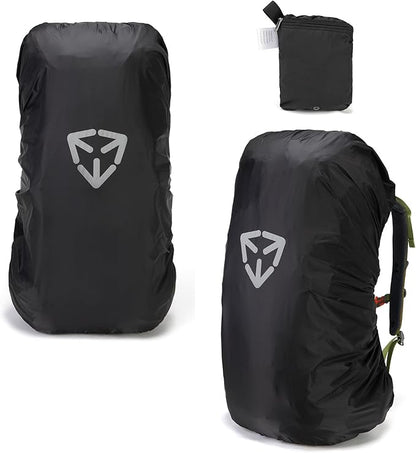 Backpack rain cover, waterproof backpack rain cover, suitable for 30L-70L backpacks, reinforced cross buckle, 2000mm waterproof level,Black (M)