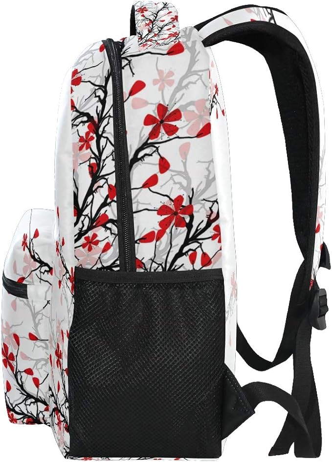 ALAZA Japanese Cherry Blossom Sakura Large Backpack for Girls Kids School Women Personalized Laptop iPad Tablet Travel School Bag with Multiple Pockets for Men Women College