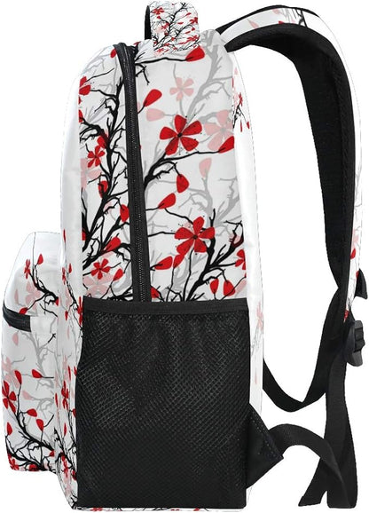 ALAZA Japanese Cherry Blossom Sakura Large Backpack for Girls Kids School Women Personalized Laptop iPad Tablet Travel School Bag with Multiple Pockets for Men Women College