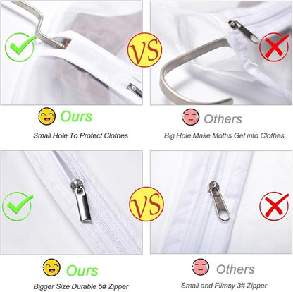 Garment Bags for Hanging Clothes 24'' x 48'' (Set of 6) Suit Covers for Closet Garment Bag Suit Cover for Suits Jacket Dresses Clothes Storage [Upgraded Version]