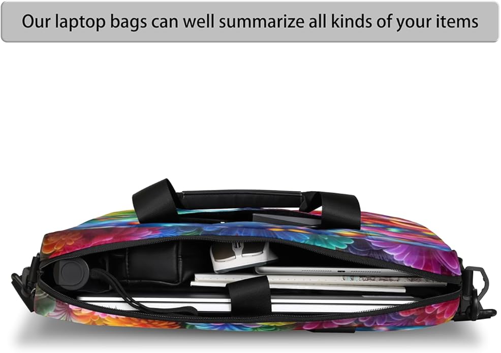 Laptop Bag Bohemian Mandala Laptop Satchel Briefcase Adjustable shoulder Carrying for MacBook Pro 16 inch