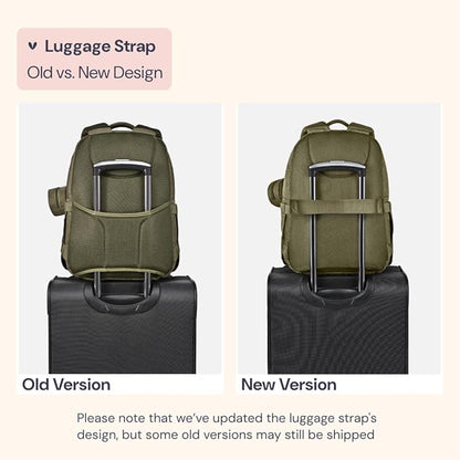 BabbleRoo Diaper Bag Backpack - Travel Large Baby Diaper Bag with Changing pad, Waterproof Baby Bags for Mom & Dad, Unisex Bags with Pacifier Case, Luggage Strap & Stroller Clips– Army Green