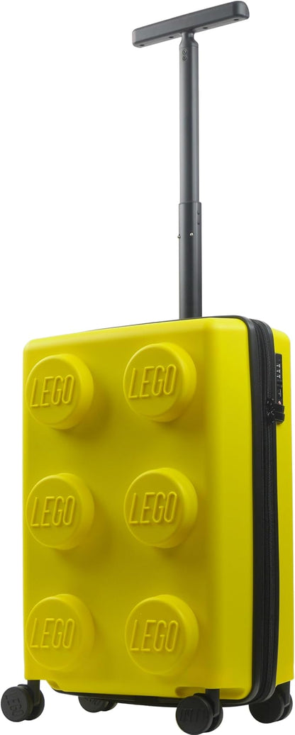 Concept One LEGO 22 Inch Carry On Luggage, Signature Trolley Expandable Hardshell Rolling Suitcase with Spinner Wheels, Yellow