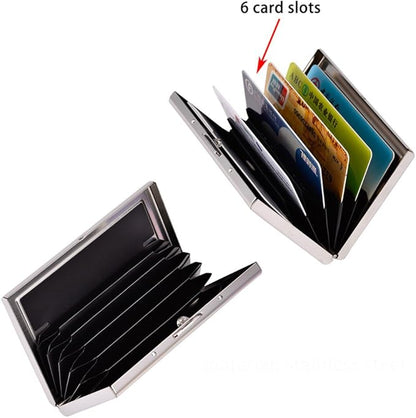 EASTNIGHTS RFID Credit Card Holder Metal Wallet Stainless Steel Credit Card Protector Case Business Card Holder for Men or Women
