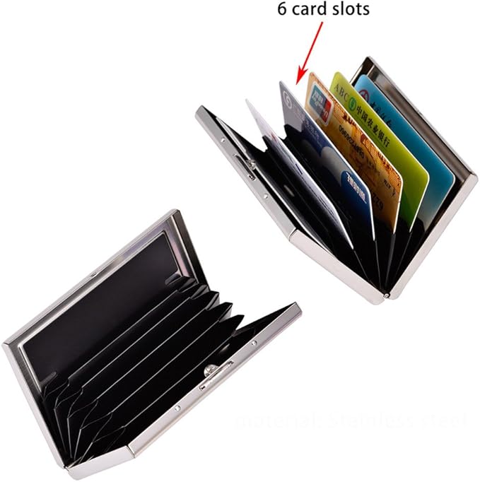 EASTNIGHTS RFID Credit Card Holder Stainless Steel Credit Card Wallet Business Card Holder for Women Men