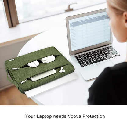 Voova 13 13.6 Inch Laptop Sleeve Case Compatible with MacBook Air 13 M1/M2/M3/M4 2020-2025, MacBook Pro 13/14, IPad Air/Pro 13, Waterproof Slim Computer Bag Cover with Handle, Army Green
