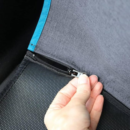 Kurgo Coast to Coast Hammock - Waterproof Backseat Dog Hammock for Full Coverage - Car Seat Protector with Rufftex Floor Guard - Durable Travel Gear - Stain Resistant - Heather Charcoal Grey