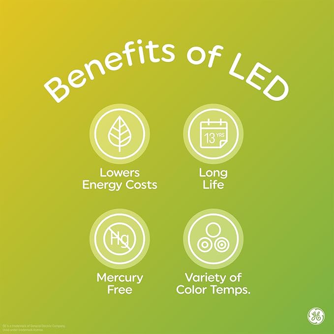 GE LED+ Backup Battery LED Light Bulbs, A21 Rechargeable Light Bulbs for Power Outages and Emergencies, Flashlight, 3 Color Temperatures (2 Pack)