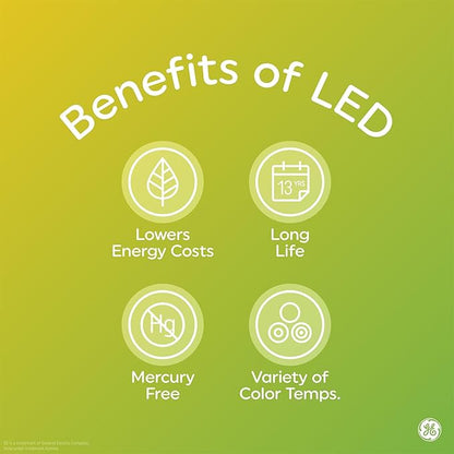 GE LED+ Backup Battery LED Light Bulbs, A21 Rechargeable Light Bulbs for Power Outages and Emergencies, Flashlight, 3 Color Temperatures (2 Pack)