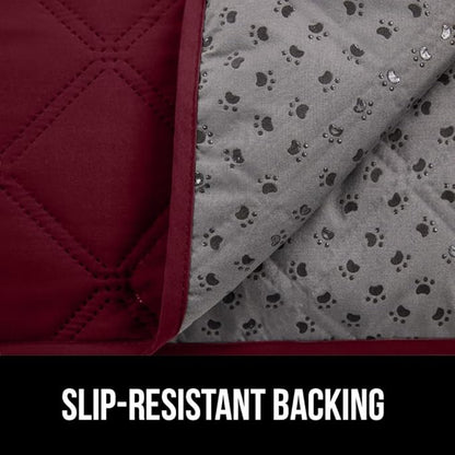 GORILLA GRIP Waterproof Couch Cover for Dogs, Gripped Slip Resistant Backing, Leak Proof Washable Dog Blanket Covers Sofa, Bed, Sectional, Crate, Car, RV Seats, Pet Puppy Essentials, 50x40 Burgandy