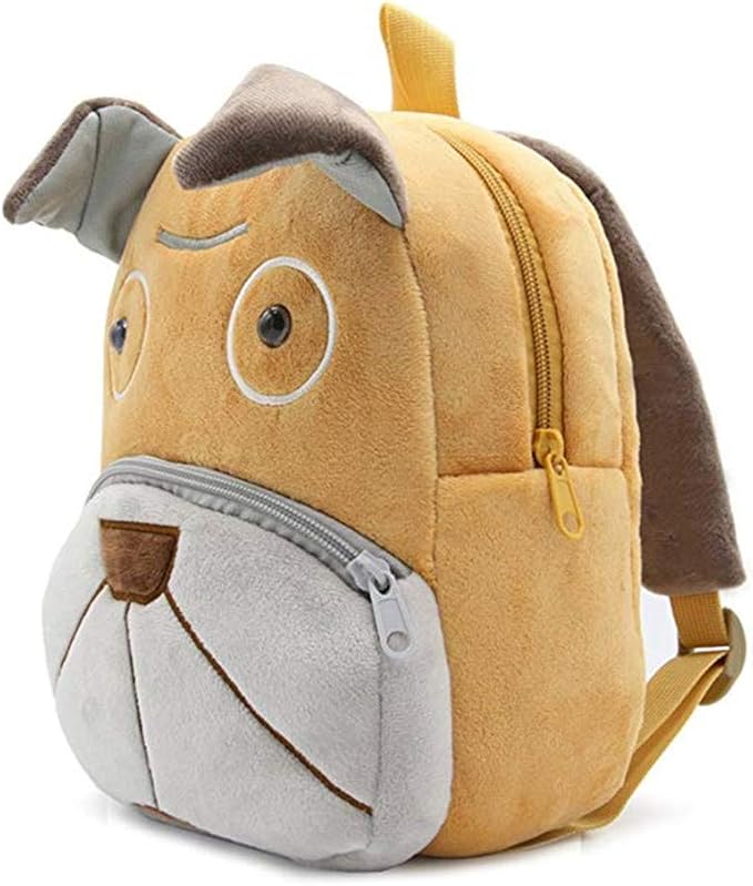 Children Toddler Preschool Backpack Plush Animal Cartoon Backpack Baby Kids School Satchel Travel Lunch Bags(Sanddog)