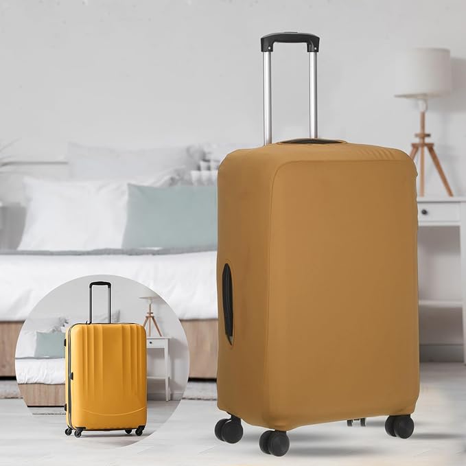 uxcell Travel Luggage Cover, Washable Suitcase Covers for Luggage Anti-scratch Suitcase Protector Elastic Baggage Protective, Fits 26-28 Inch Suit Case, Coffee