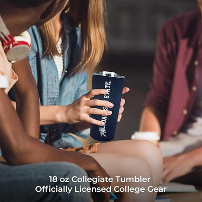 Campus Colors NCAA Stainless Steel Tumbler perfect for Gameday - 18 oz - Double Walled - Keeps Drinks Perfectly Insulated (Jackson State University - Navy)