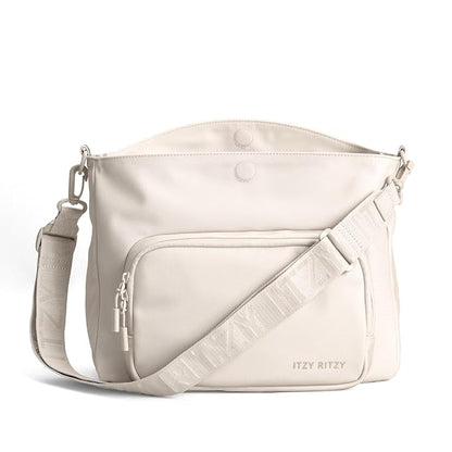 Itzy Ritzy Belong Cargo Caddy - Attaches to Stroller or Wagon; Also Includes Shoulder/Crossbody Strap (Cream)