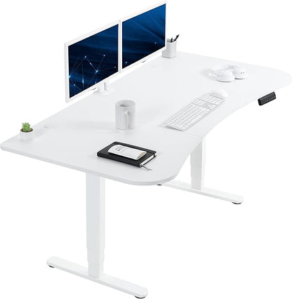 VIVO Electric 63 x 32 in Dual Motor Standing Desk, Memory Height Adjustment, 2B Series, White Top White Frame, DESK-KIT-2W1W