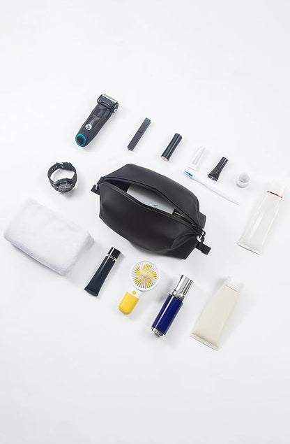 6"x 9.84" 4.5L Large Silicone Toiletry Bag,Waterproof Leakproof Foldable Travel Organizer,Dopp Kit Alternative for Men & Women,Black