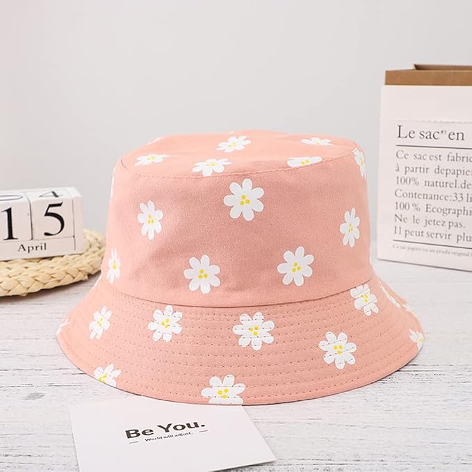 XYIYI Cute Bucket Hat Beach Fisherman Hats for Women, Reversible Double-Side-Wear
