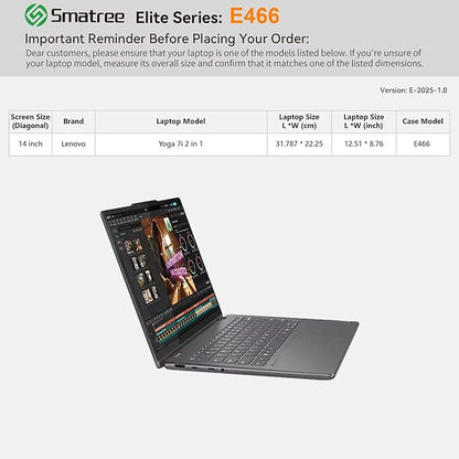 Smatree Laptop Sleeve for 14 inch Lenovo Yoga 7i 2 in 1, Case with Accessory Pocket, YKK Zipper, Patented Super-Corner Design, Green (E466G)