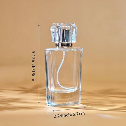 50ml/1.7 Oz Glass Spray Bottle Perfume Atomizer,Empty Refillable Perfume Spray Bottle with 3 Kinds of Dispenser (A6)