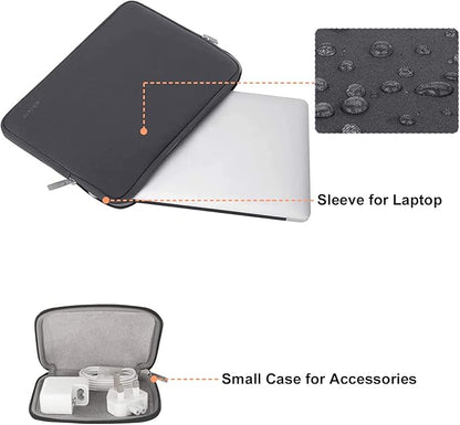 MOSISO Laptop Case 13.3 inch, 13-13.3 inch Laptop Sleeve Bag Compatible with MacBook Air/Pro 13/Pro 14 M5 M4 M3 M2 M1, HP Dell ASUS Lenovo, Neoprene Computer Sleeve Bag with Small Case, Space Gray
