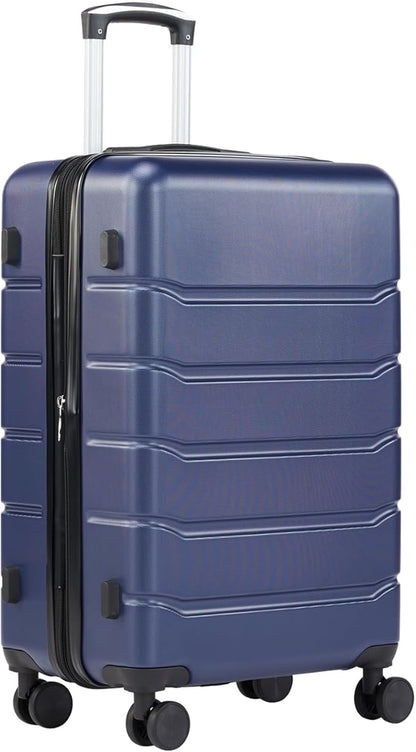 Sweetcrispy Carry on Luggage, Hard Shell ABS Suitcase with Double Spinner Wheels, Lightweight Expandable Rolling Suit Case with TSA Lock, 20 Inch Canal Blue