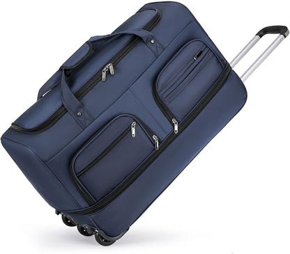 Expandable Rolling Duffle Bag with Wheels, 24" Foldable Carry On Luggage Suitcases, Water-Resistant Travel Duffle Bag Carry On Suitcase Weekend Bag for Women Men