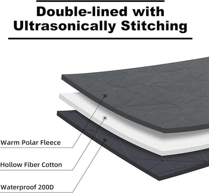 Outdoor Waterproof Blanket, Foldable Fleece Stadium Blanket for Outdoor Sports Event, Camping, Car, Pet, Picnics - Windproof, Wearable, Machine Washable 80" x 58" (Black Gray)