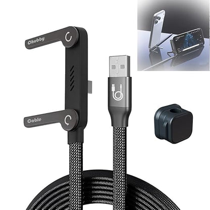 2-in-1 Invisible Holder Charger Cable, Charge Stand 2 in 1 Cable, Invisible Stand Charging Cables, Fast Charge USB C 90 Degree Cables, Multi-Functional High Speed for Gaming