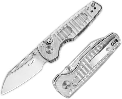 Kizer Parakeet EDC Pocket Knife, 2.46" Nitro-V Blade Folding Knife with Acrylic Handle, Thumb Stud Opener Small EDC Knives for Men Women Camping Hunting V2706A2