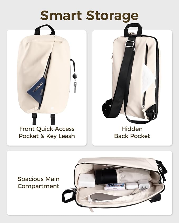 pack all 12L Water-Resistant Backpack, Lightweight Daypack for Men & Women, Hiking & Travel Backpack with Multiple Pockets, Compact for College, Sports, Cycling (Light Beige)