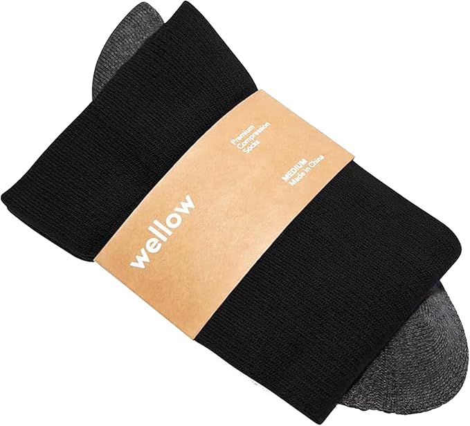 Wellow Premium Socks (Compression Socks - Regular) for Men & Women, Made with Viscose from Bamboo, Knee High, 18-25 mmHg
