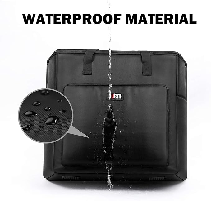 BUBM Desktop Computer Carrying Case, Padded Nylon Carry Tote Bag for Transporting Computer Tower PC Chassis, Keyboard, Cable and Mouse…