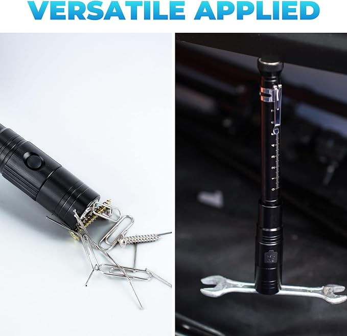 Rechargeable Magnetic Pickup Tool, Telescoping Magnetic Flashlights with Extendable Magnet Stick, Christmas Stocking Stuffers for Men Adults, Cool Gadgets Gifts for Him, Men, Dad, Husband, Boyfriend