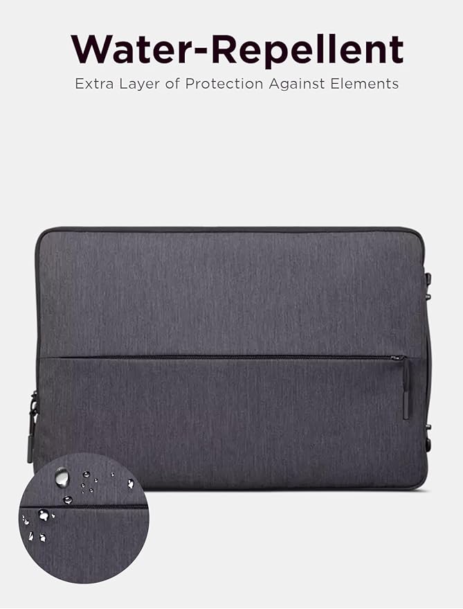 Lenovo Urban Laptop Sleeve 15.6 Inch for Laptop/ Notebook/Tablet Compatible with MacBook Air/Pro Water Resistant - Charcoal Grey
