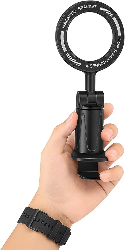 Universal 360° Magnetic Airplane Phone Holder Mount – Strong Clamp, Compatible with iPhone & All Smartphones, Hands-Free Viewing for Travel & Home Use
