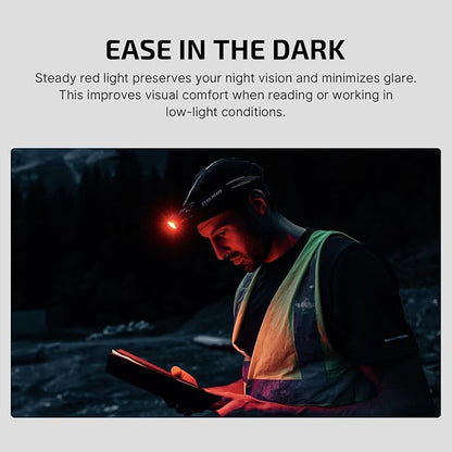 OLIGHT Perun 3 Rechargeable Headlamp Flashlight, 3000 Lumens LED Headlight with Red Light, Waterproof Head Lamp with Headband for Outdoor Camping, Hiking, Working(Black)