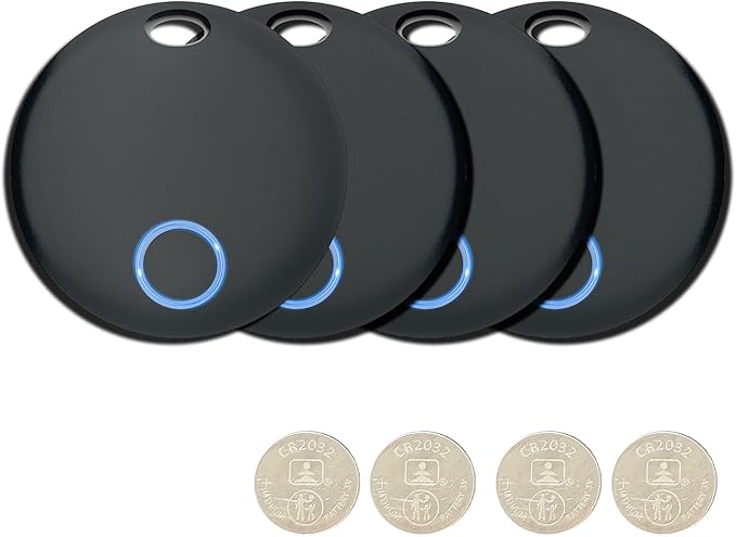Tracker Tags 4 Pack, Luggage Tracking Tags Compatible with TUYA App and Smart Life APP, Both iOS and Android Compatible, Key Finder Locator with Sound, Smart Tag, Item Finder for Keys, Bags