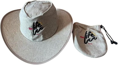 The Life Western Cowboy Hat, Sand Color, with Travel Storage Bag