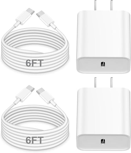 iPhone 15 Charger,iPhone 15 Charger Fast Charging,20W Type C USBC ChargerBlock 6FT USB C to USB C Cable Cord Compatible iPhone 16 Pro Max/15 Plus,iPad Pro 12.9/13/11-inch, iPad mini 6, iPad Air 4/5