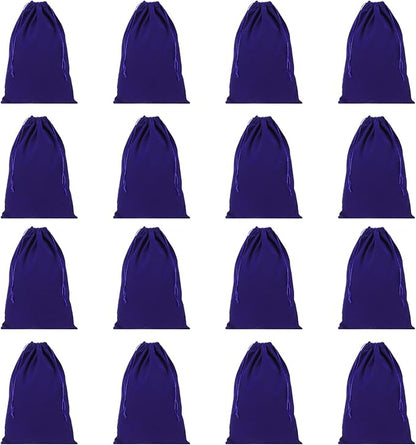 PATIKIL Shoe Dust Bag, 16 Pack Duster Flannel Shoes Pouch with Drawstring Washable Breathable Travel Shoe Bags for Home Luggage Storage, 12x17" Deep Blue