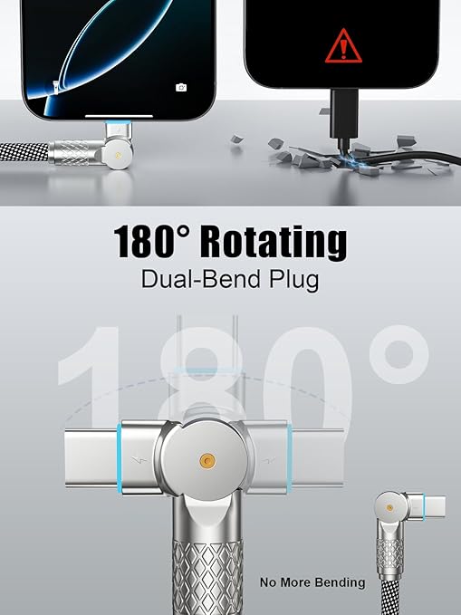 240W USB C to USB C Cable 10FT,180°Rotation Long USB C Cable Fast Charging, USB 2.0 Nylon Braided Type C Charger Cord for iPhone 17/16/15,MacBook,iPad ﻿
