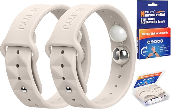 Morning Sickness Relief Wristbands Motion Sickness Bands for Adults Sea Sickness Wristbands for Cruise Travel Nausea Relief of Headaches, Insomnia, Anxiety and Queasinesss-Star Light
