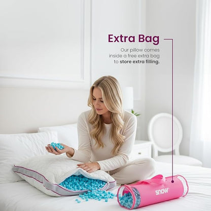 IWS I WANNA SLEEP Snow® Touch Adjustable Pillow, Neck Support, Queen Size Bed Pillows for Sleeping, Gel Cross Cut Memory Foam for Side Sleepers