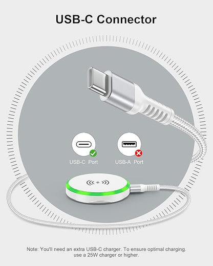 Pixelsnap MagSafe Wireless Charger Pad Stand– 15W Fast Charging Magnetic Pad for iPhone 17/16/15/14, Google Pixel 10/9a/9/9 Pro XL, Samsung Galaxy S25/S24, AirPods, Qi-Enabled Android Cordless Charger