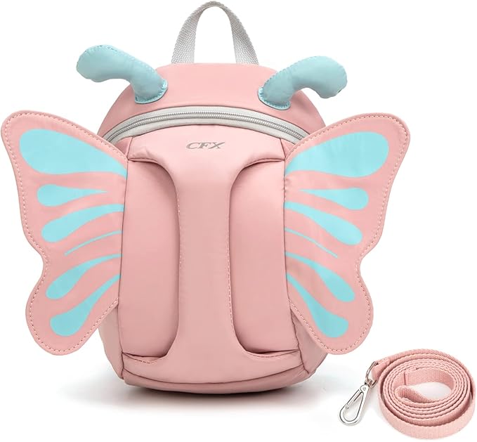 CFX Backpack Leash for toddlers Anti Lost Toddler Leash with Safety Handle, Attractive child backpack leash(Pink Butterfly)